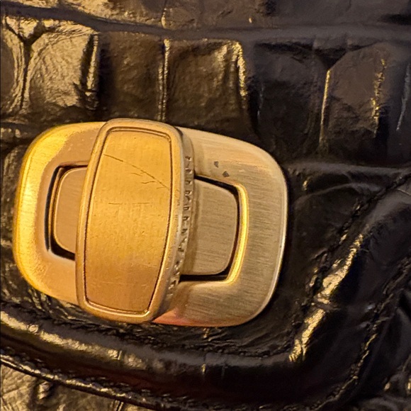 RARE Brahmin Black Croc-Embossed Crossbody Bag - Picture 12 of 12